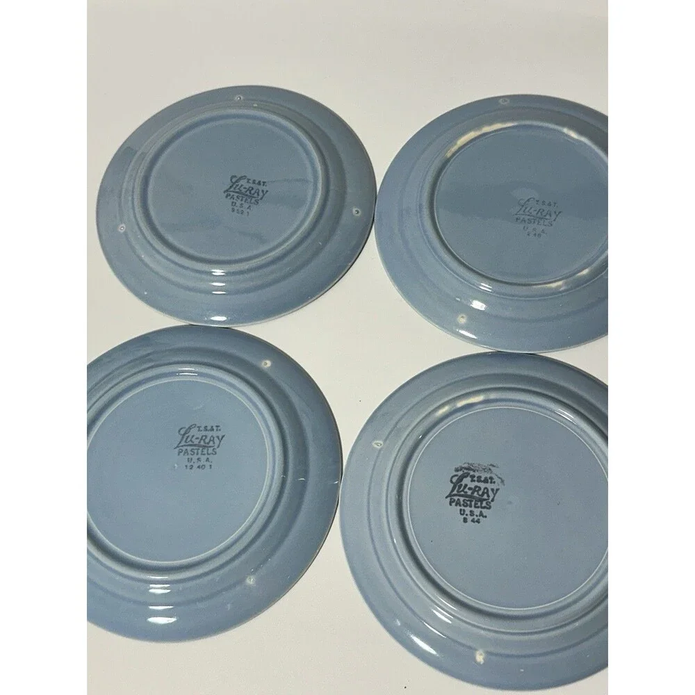 Vintage Luray Pastels 6.25” Bread Dessert Plate Blue Set of 4